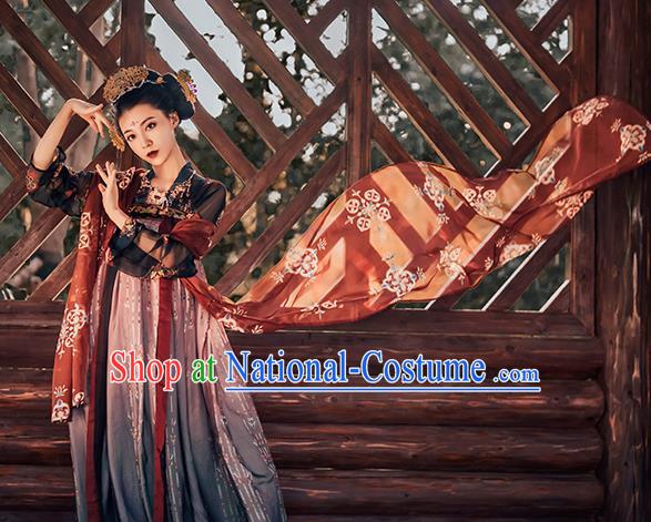 Traditional Chinese Tang Dynasty Imperial Consort Historical Costumes Ancient Royal Princess Hanfu Dress for Women