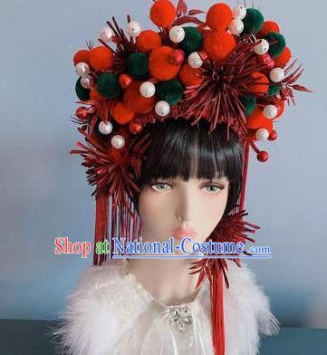 Traditional Chinese Deluxe Phoenix Coronet Hair Accessories Halloween Stage Show Headdress for Women