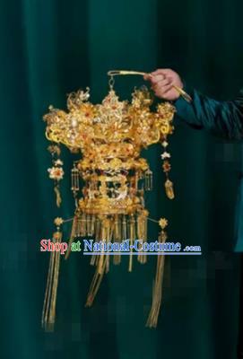 Traditional Chinese Handmade Court Golden Lantern Ancient Bride Wedding Lamp for Women