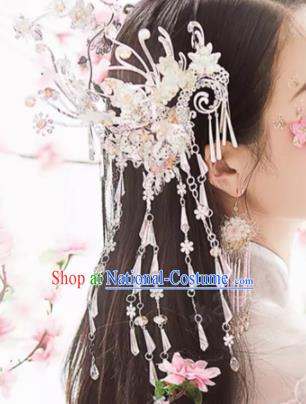 Traditional Chinese Ancient Bride Luxury Tassel Hair Clip Handmade Hanfu Court Queen Hairpins Hair Accessories for Women