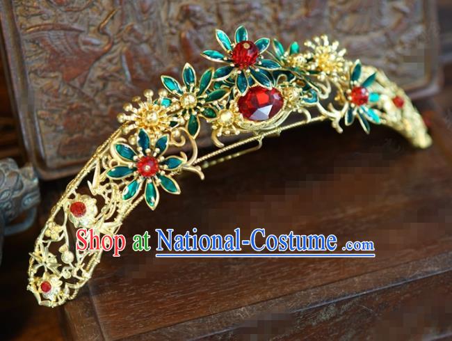 Traditional Chinese Ancient Bride Hair Crown Hanfu Court Queen Hairpins Handmade Hair Accessories for Women