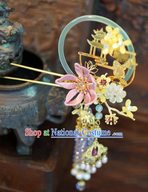 Traditional Chinese Handmade Court Tassel Hairpins Hair Accessories Ancient Queen Hanfu Hair Clip for Women