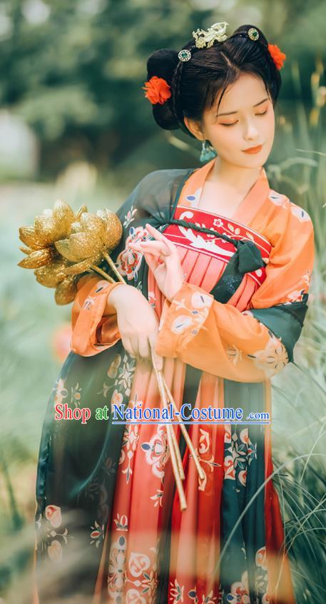 Traditional Chinese Tang Dynasty Court Maid Replica Costumes Ancient Palace Lady Hanfu Dress for Women