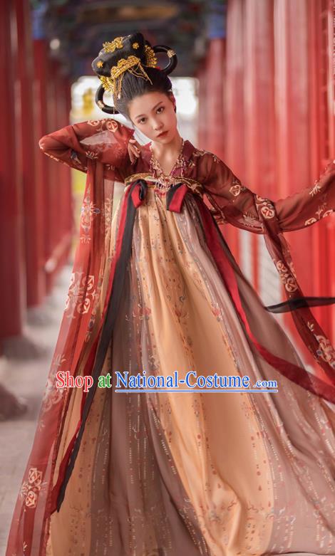 Traditional Chinese Tang Dynasty Court Dancer Replica Costumes Ancient Imperial Consort Hanfu Dress for Women