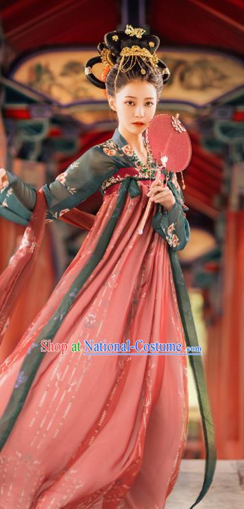 Traditional Chinese Tang Dynasty Court Consort Replica Costumes Ancient Goddess Princess Hanfu Dress for Women