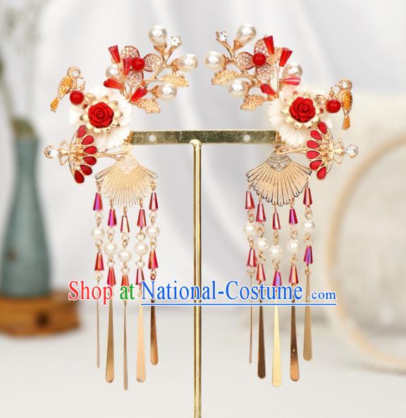 Traditional Chinese Ancient Hanfu Shell Hair Claws Court Queen Hairpins Handmade Hair Accessories for Women