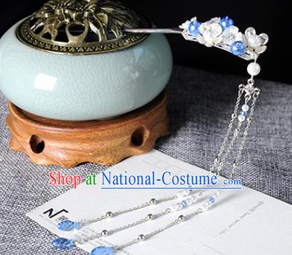 Traditional Chinese Ancient Hanfu Plum Tassel Hair Clip Court Queen Hairpins Handmade Hair Accessories for Women