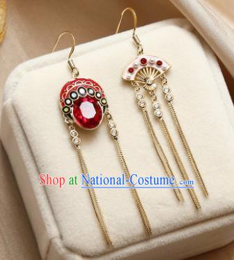 Traditional Chinese Classical Peking Opera Earrings Handmade Court Ear Accessories for Women