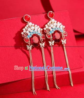 Traditional Chinese Handmade Court Ear Accessories Classical Peking Opera Earrings for Women