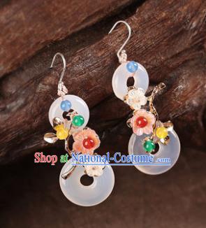 Traditional Chinese Classical Plum Rings Earrings Handmade Court Ear Accessories for Women