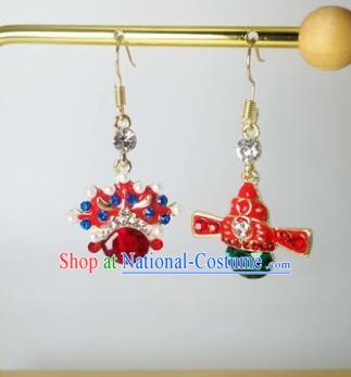 Traditional Chinese Classical Beijing Opera Earrings Handmade Court Ear Accessories for Women