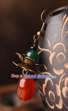 Traditional Chinese Classical Agate Earrings Handmade Court Ear Accessories for Women