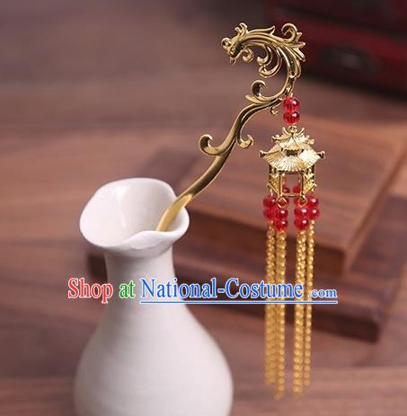 Traditional Chinese Hanfu Phoenix Tassel Hair Clip Ancient Court Queen Hairpins Handmade Hair Accessories for Women