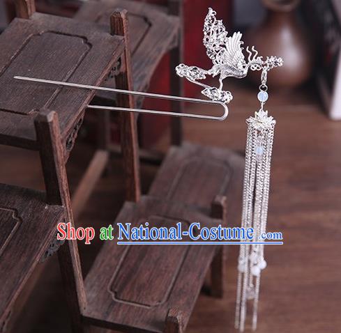 Traditional Chinese Hanfu Phoenix Tassel Hair Clip Ancient Court Queen Hairpins Handmade Hair Accessories for Women