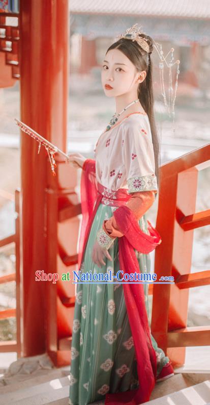 Traditional Chinese Tang Dynasty Palace Lady Replica Costumes Ancient Apsaras Flying Dance Hanfu Dress for Women