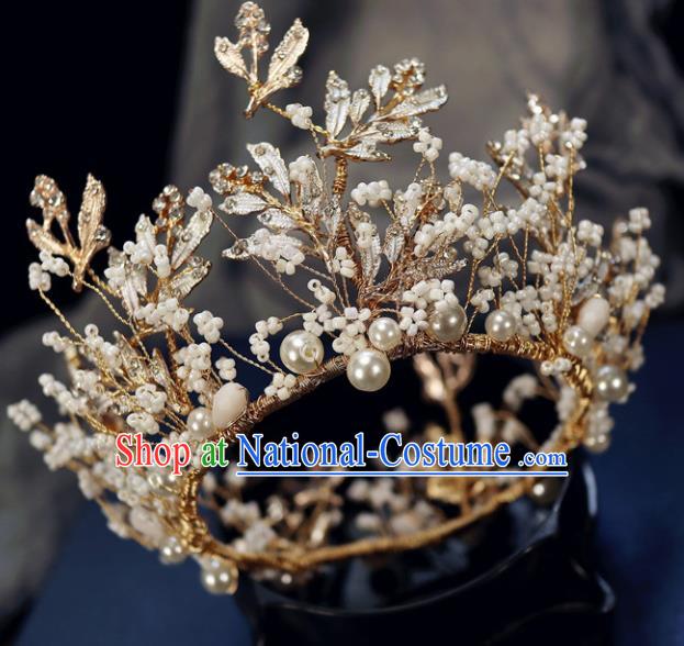 Handmade Baroque Princess Zircon Royal Crown Children Hair Clasp Hair Accessories for Kids