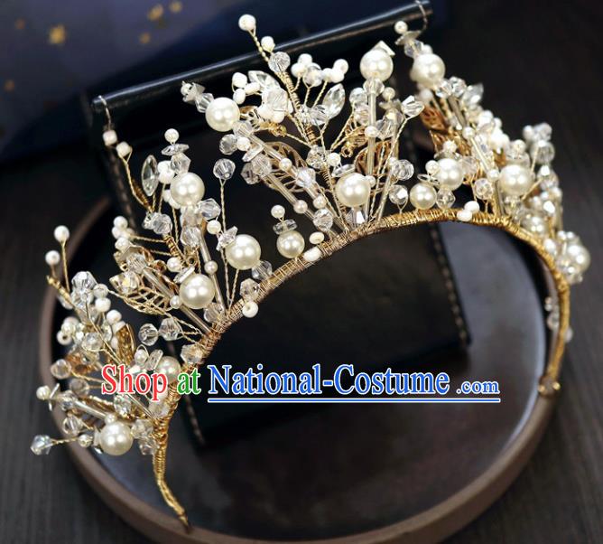 Handmade Baroque Princess Rhinestone Royal Crown Children Hair Clasp Hair Accessories for Kids