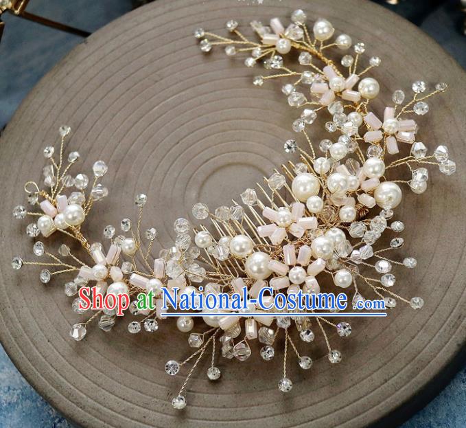 Top Grade Handmade Baroque Princess Hair Comb Children Wedding Hair Accessories for Kids