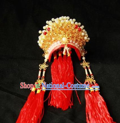 Traditional Chinese Handmade Beijing Opera Golden Phoenix Coronet Ancient Princess Hairpins Hair Accessories for Women