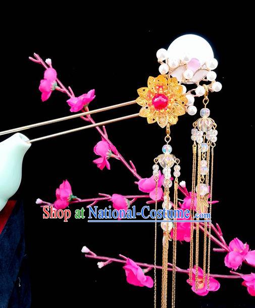 Traditional Chinese Hanfu Shell Moon Hair Clip Ancient Court Princess Hairpins Hair Accessories for Women