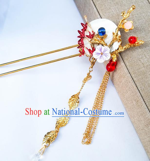 Traditional Chinese Hanfu Moon Plum Hair Clip Ancient Court Princess Hairpins Hair Accessories for Women