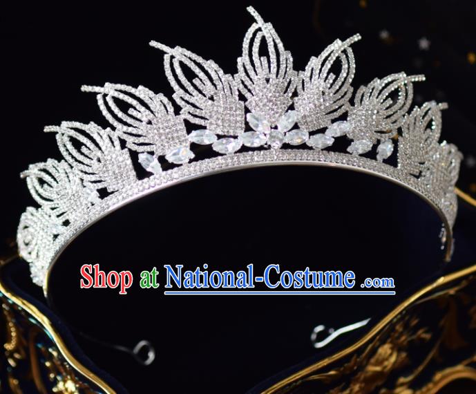 Handmade Baroque Princess Zircon Royal Crown Bride Wedding Hair Accessories for Women