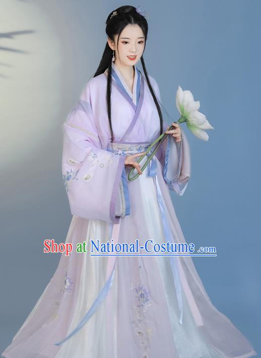 Traditional Chinese Jin Dynasty Court Lady Replica Costumes Ancient Royal Princess Hanfu Dress for Women