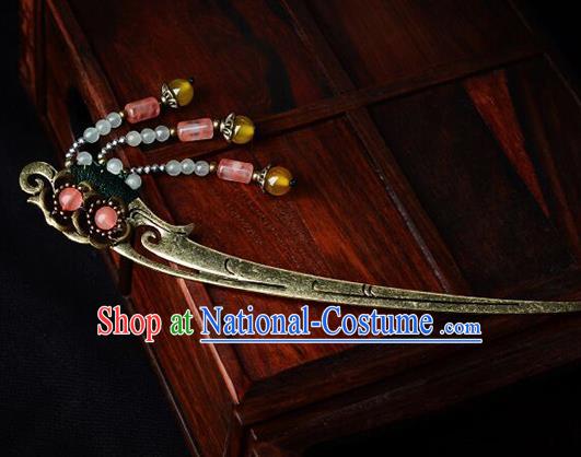 Traditional Chinese Hanfu Brass Hair Clip Ancient Court Princess Hairpins Hair Accessories for Kids