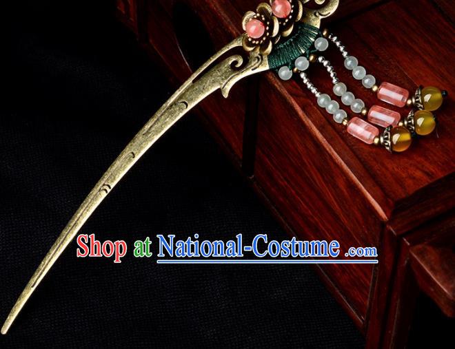 Traditional Chinese Hanfu Brass Hair Clip Ancient Court Princess Hairpins Hair Accessories for Kids