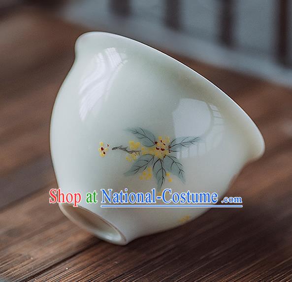 Chinese Classical Hand Printing Fragrans Jingdezhen Shi Tea Cup Porcelain Ceramics Teacup