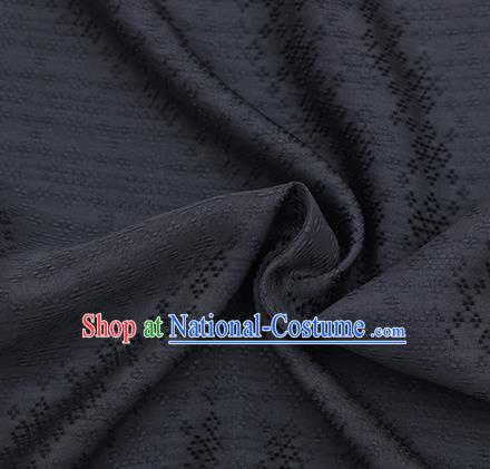 Traditional Chinese Classical Rhombus Pattern Black Silk Fabric Ancient Hanfu Dress Silk Cloth