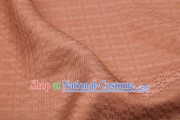 Traditional Chinese Classical Rhombus Pattern Orange Silk Fabric Ancient Hanfu Dress Silk Cloth