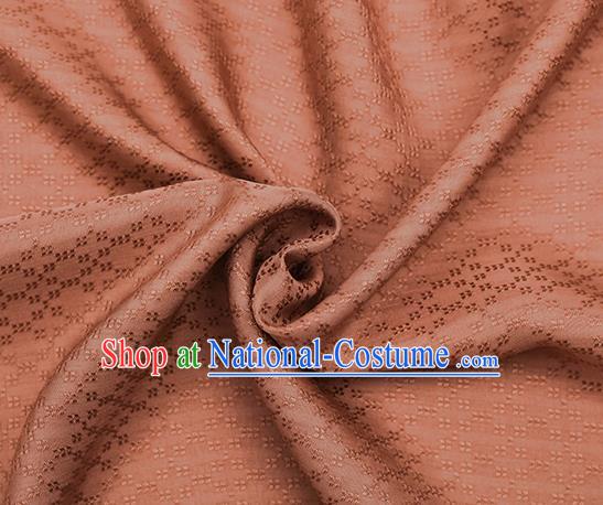 Traditional Chinese Classical Rhombus Pattern Orange Silk Fabric Ancient Hanfu Dress Silk Cloth