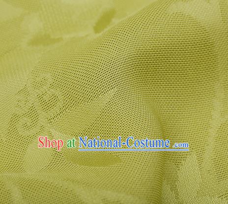 Traditional Chinese Classical Calyx Pattern Yellow Silk Fabric Ancient Hanfu Dress Silk Cloth