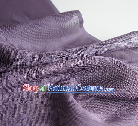 Traditional Chinese Classical Calyx Pattern Purple Silk Fabric Ancient Hanfu Dress Silk Cloth