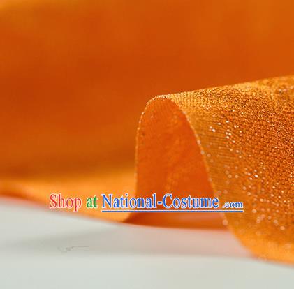 Traditional Chinese Classical Pattern Orange Silk Fabric Ancient Hanfu Dress Silk Cloth