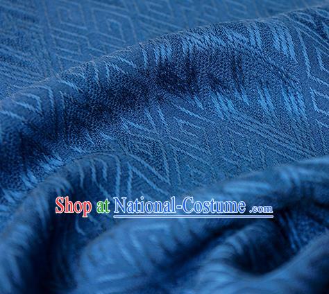 Traditional Chinese Classical Lucky Pattern Navy Blue Silk Fabric Ancient Hanfu Dress Silk Cloth