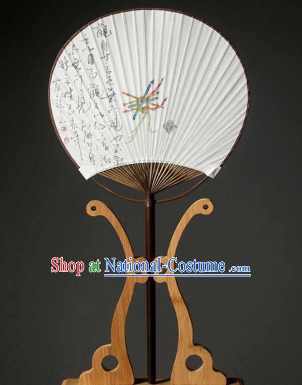 Traditional Chinese Handmade Paper Palace Fans Ink Painting Fans