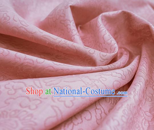 Traditional Chinese Classical Auspicious Pattern Design Pink Silk Fabric Ancient Hanfu Dress Silk Cloth