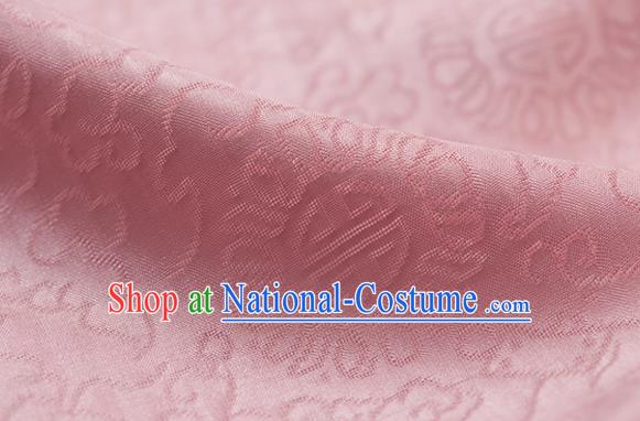 Traditional Chinese Classical Auspicious Pattern Design Pink Silk Fabric Ancient Hanfu Dress Silk Cloth