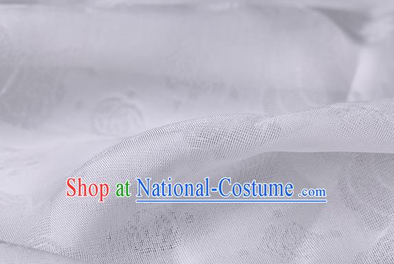 Traditional Chinese Classical Auspicious Cloud Pattern Design White Silk Fabric Ancient Hanfu Dress Silk Cloth