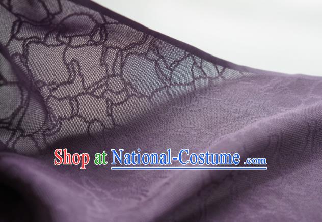 Traditional Chinese Classical Riverstones Pattern Design Deep Purple Silk Fabric Ancient Hanfu Dress Silk Cloth