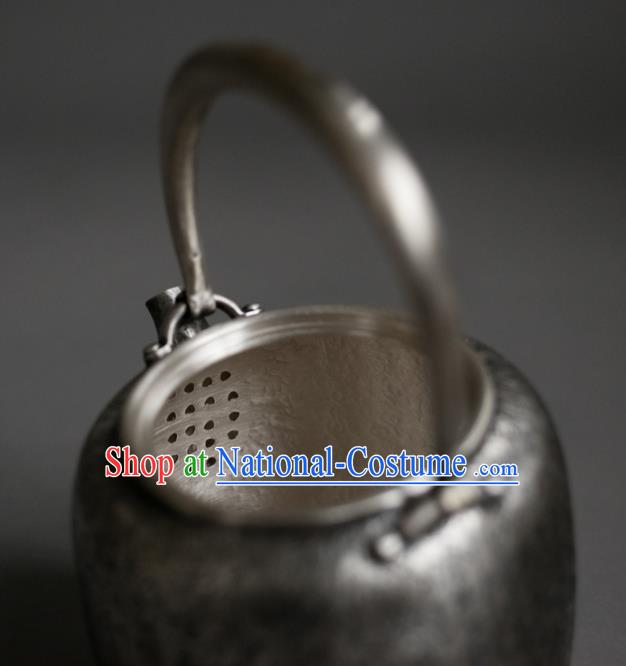 Traditional Chinese Handmade Kung Fu Teapot Silver Carving Teapot