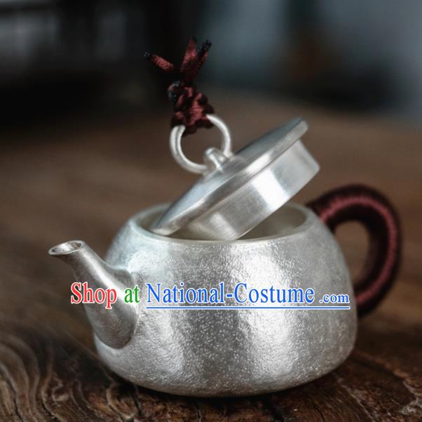 Traditional Chinese Handmade Kung Fu Teapot Silver Tea Kettle