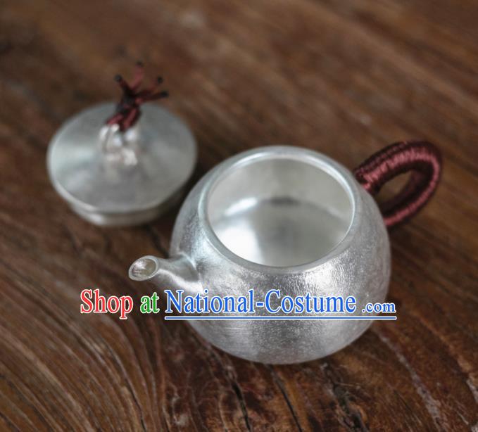 Traditional Chinese Handmade Kung Fu Teapot Silver Tea Kettle