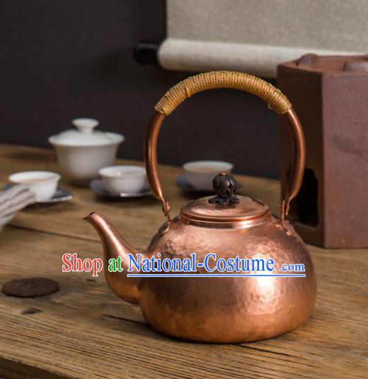 Traditional Chinese Handmade Kung Fu Copper Pot Red Copper Carving Teapot