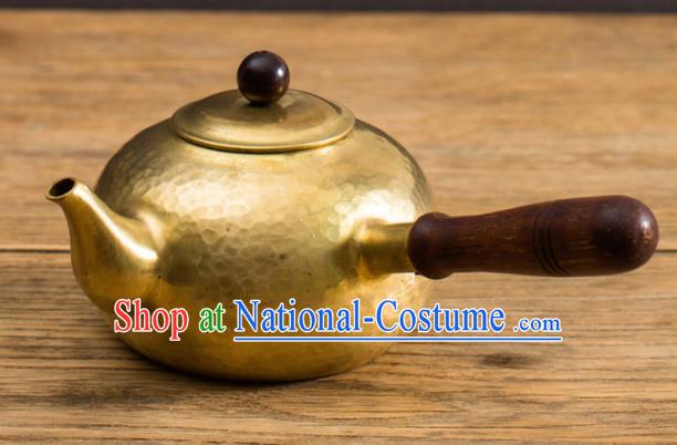 Traditional Chinese Handmade Kung Fu Copper Pot Brass Carving Teapot