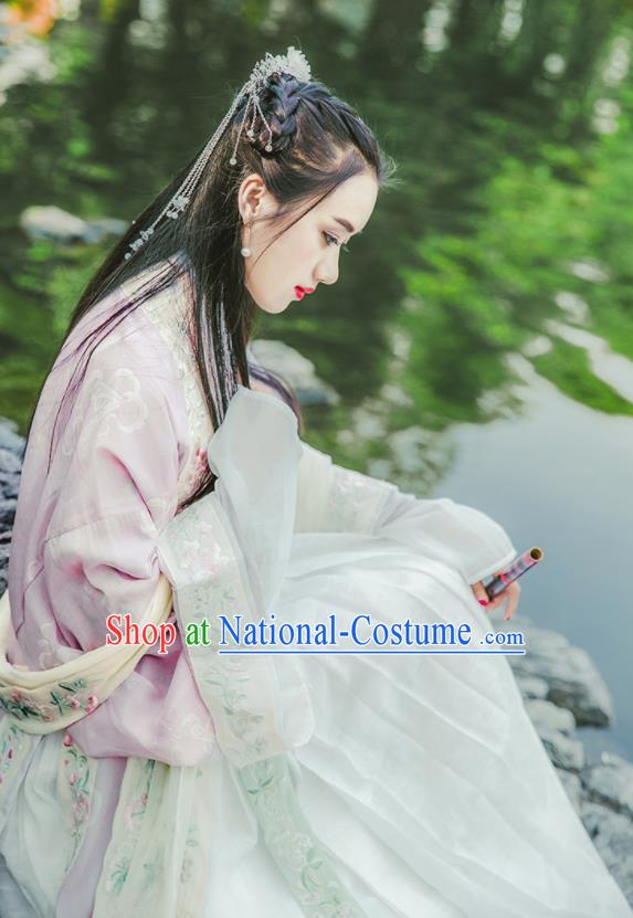 Traditional Chinese Song Dynasty Swordswoman Replica Costumes Ancient Nobility Lady Hanfu Dress for Women