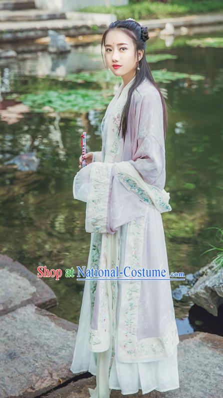 Traditional Chinese Song Dynasty Swordswoman Replica Costumes Ancient Nobility Lady Hanfu Dress for Women