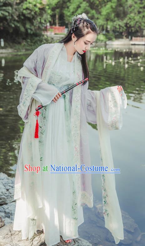 Traditional Chinese Song Dynasty Swordswoman Replica Costumes Ancient Nobility Lady Hanfu Dress for Women